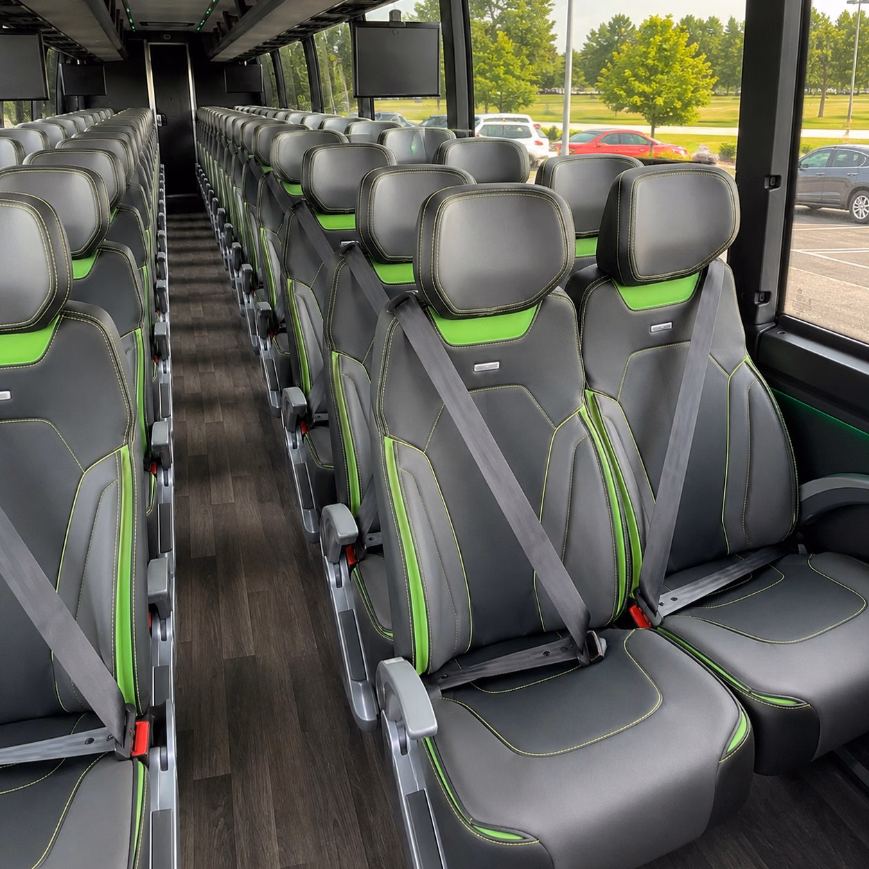 56 passenger charter bus interior